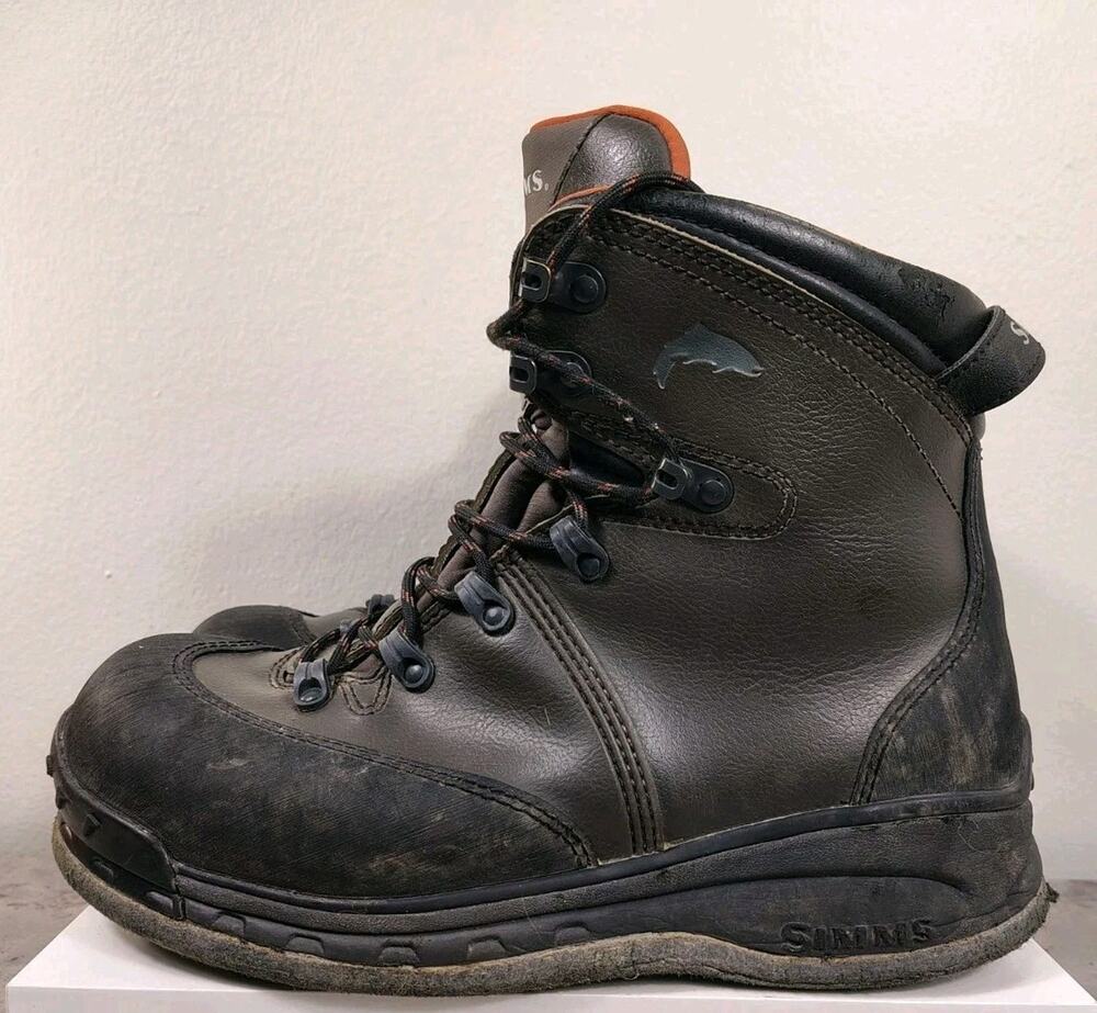 Simms Tributary Wading Boots Mens 11 Basalt Felt Sole Fly Fishing Waterproof EUC